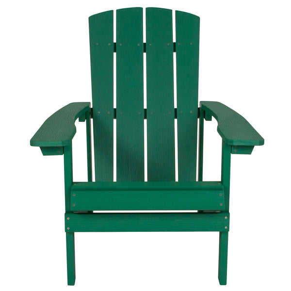 Green |#| Outdoor Green All-Weather Poly Resin Wood Adirondack Chair