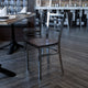 Walnut Wood Seat/Clear Coated Metal Frame |#| Clear Coated Ladder Back Metal Restaurant Chair - Walnut Wood Seat