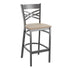 Clear Coated "X" Back Metal Restaurant Barstool