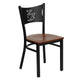 Cherry Wood Seat/Black Metal Frame |#| Black Coffee Back Metal Restaurant Chair with Cherry Wood Seat