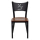 Cherry Wood Seat/Black Metal Frame |#| Black Coffee Back Metal Restaurant Chair with Cherry Wood Seat