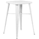 White |#| 23.75inch Square White Metal Indoor-Outdoor Bar Height Table