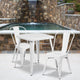 White |#| 23.75inch Square White Metal Indoor-Outdoor Table Set with 2 Stack Chairs