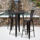 Black-Antique Gold |#| 24inch Round Black-Gold Metal Indoor-Outdoor Bar Table Set with 2 Cafe Stools