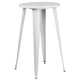 White |#| 24inch Round White Metal Indoor-Outdoor Bar Table Set with 2 Cafe Stools