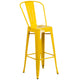 Yellow |#| 30inch Round Yellow Metal Indoor-Outdoor Bar Table Set with 2 Cafe Stools