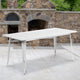 White |#| 31.5inch x 63inch Rectangular White Metal Indoor-Outdoor Table - Industrial Table