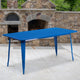 Blue |#| 31.5inch x 63inch Rectangular Blue Metal Indoor-Outdoor Table - Industrial Table