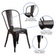 Black-Antique Gold |#| Black-Antique Gold Metal Indoor-Outdoor Stackable Chair - Restaurant Chair