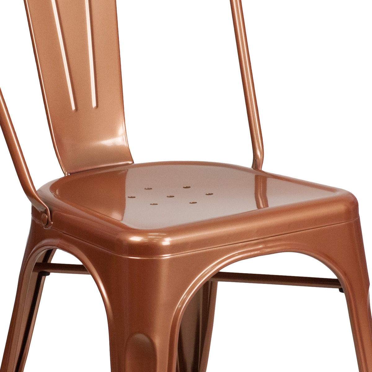 Copper |#| Copper Metal Indoor-Outdoor Stackable Chair - Kitchen Furniture - Café Chair