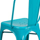 Crystal Teal-Blue |#| Crystal Teal-Blue Metal Indoor-Outdoor Stackable Chair - Kitchen Furniture