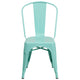 Mint Green |#| Mint Green Metal Indoor-Outdoor Stackable Chair - Kitchen Furniture - Cafe Chair