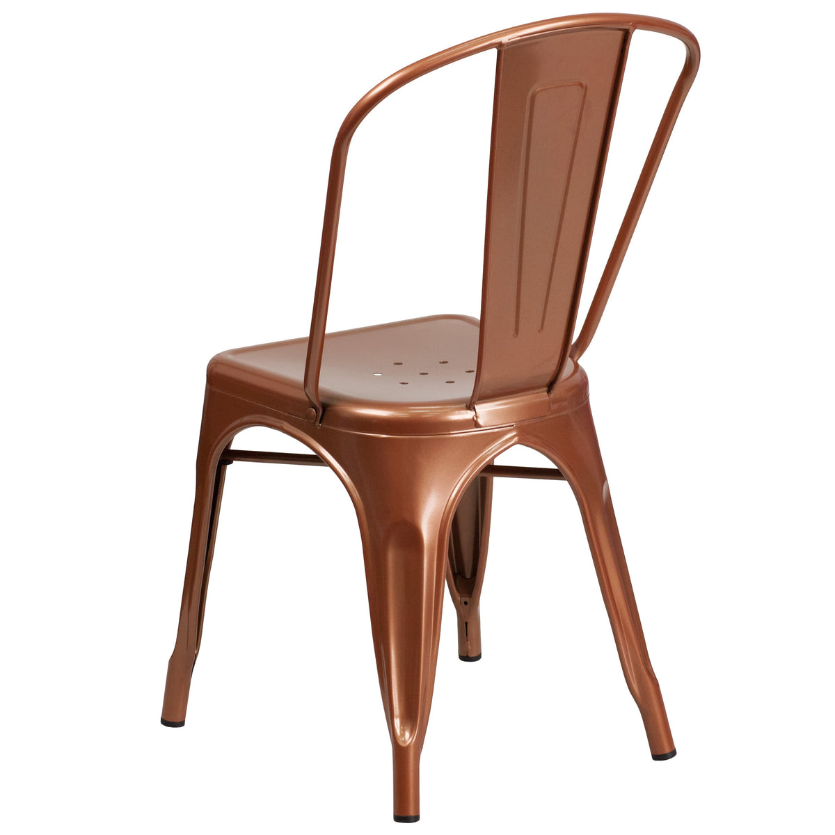 Copper |#| Copper Metal Indoor-Outdoor Stackable Chair - Kitchen Furniture - Café Chair