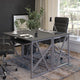 Black Computer Desk with Pull-Out Keyboard Tray and Cross-Brace Frame