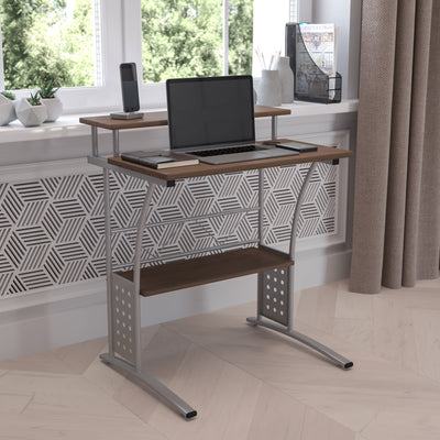 Computer Desk with Top and Lower Storage Shelves