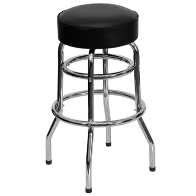 Double Ring Chrome Barstool - View 1