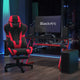 Reclining Gaming Chair with Footrest & Desk with Cupholder - Red & Black