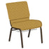 Embroidered 21''W Church Chair in Optik Fabric with Book Rack - Gold Vein Frame