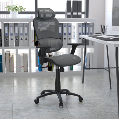 Ergonomic Mesh Office Chair with 2-to-1 Synchro-Tilt, Adjustable Headrest, Lumbar Support, and Adjustable Pivot Arms - View 2