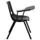 Black |#| Black Ergonomic Shell Chair with Right Handed Flip-Up Tablet Arm