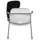 White |#| White Ergonomic Shell Chair with Right Handed Flip-Up Tablet - Tablet Arm Desk
