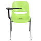 Green |#| Green Ergonomic Shell Chair with Right Handed Flip-Up Tablet - Tablet Arm Desk