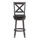 Black Vinyl/Gray Wash Walnut Frame |#| Commercial Wooden Swivel Bar Stools - Gray Wash Walnut/Black LeatherSoft