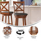 Black Vinyl/Antique Oak Frame |#| Commercial Wooden Swivel Bar Stools - Antique Oak/Black LeatherSoft