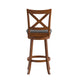 Black Vinyl/Antique Oak Frame |#| Commercial Wooden Swivel Bar Stools - Antique Oak/Black LeatherSoft