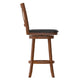 Black Vinyl/Antique Oak Frame |#| Commercial Wooden Swivel Bar Stools - Antique Oak/Black LeatherSoft