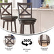 Black Vinyl/Gray Wash Walnut Frame |#| Commercial Wooden Swivel Bar Stools - Gray Wash Walnut/Black LeatherSoft