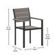 Gray |#| Commercial Grade Outdoor Faux Teak Patio Dining Chair with Arms - Gray/Gray