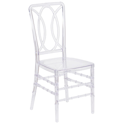 Flash Elegance Transparent Stacking Chair with Designer Back - Event Chair - UV Resistant