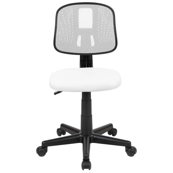 White |#| Flash Fundamentals Mid-Back White Mesh Swivel Task Office Chair with Pivot Back