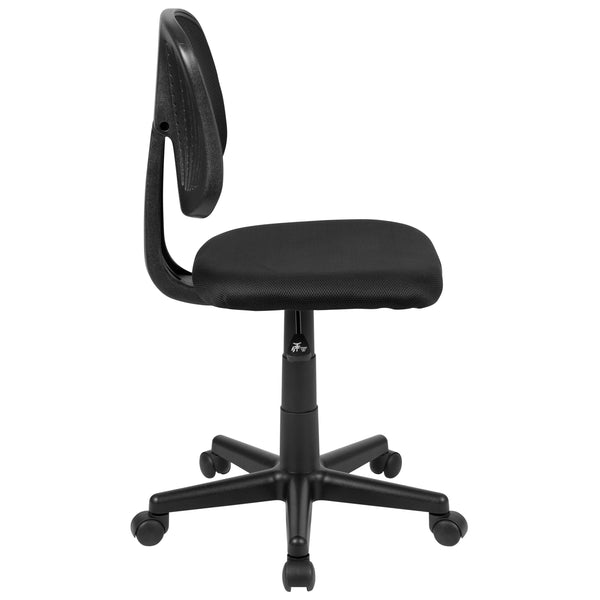 Black |#| Flash Fundamentals Mid-Back Black Mesh Swivel Task Office Chair with Pivot Back