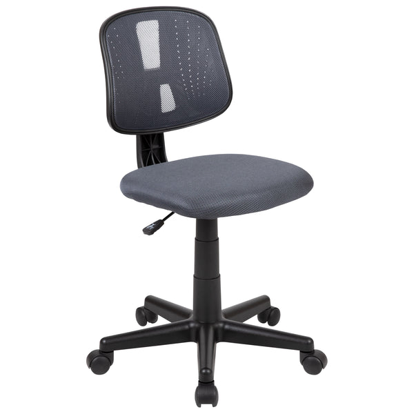 Gray |#| Flash Fundamentals Mid-Back Gray Mesh Swivel Task Office Chair with Pivot Back