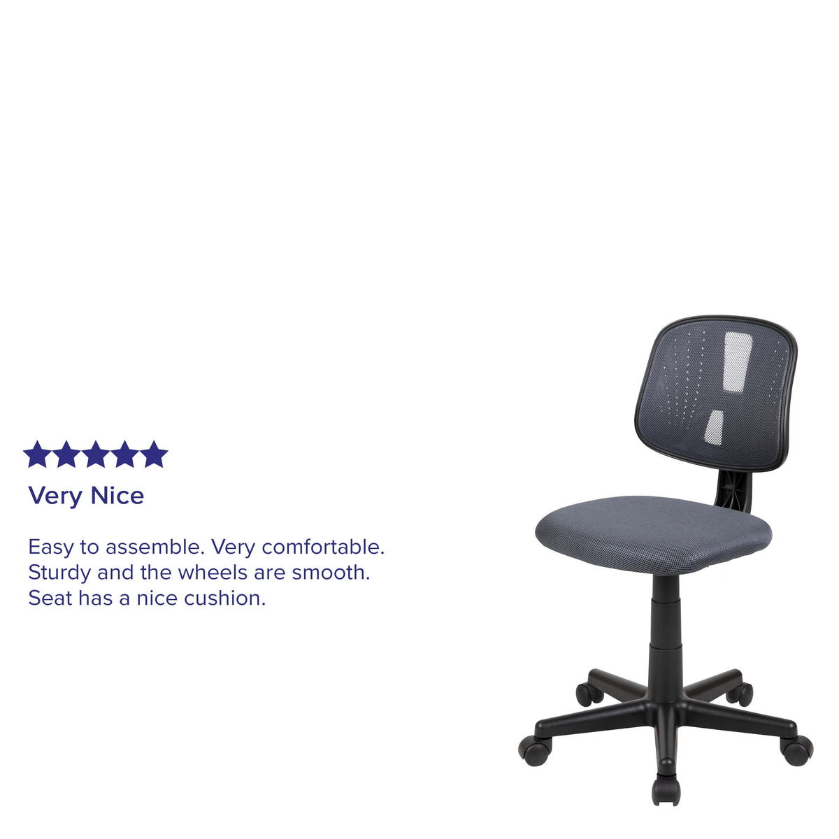 Gray |#| Flash Fundamentals Mid-Back Gray Mesh Swivel Task Office Chair with Pivot Back