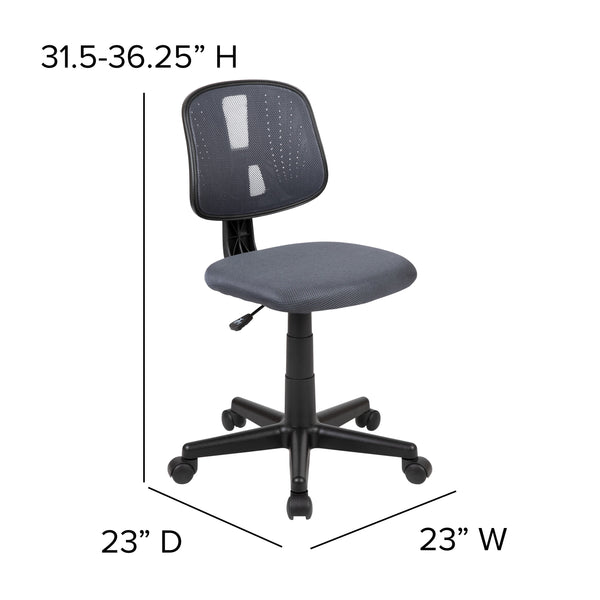 Gray |#| Flash Fundamentals Mid-Back Gray Mesh Swivel Task Office Chair with Pivot Back