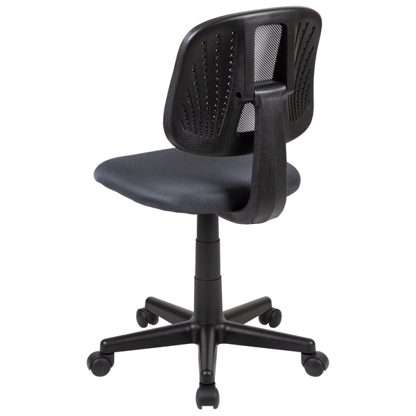 Gray |#| Flash Fundamentals Mid-Back Gray Mesh Swivel Task Office Chair with Pivot Back