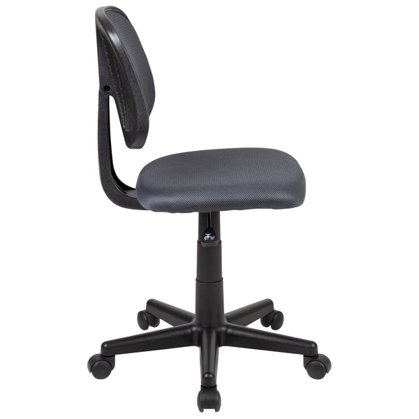 Gray |#| Flash Fundamentals Mid-Back Gray Mesh Swivel Task Office Chair with Pivot Back