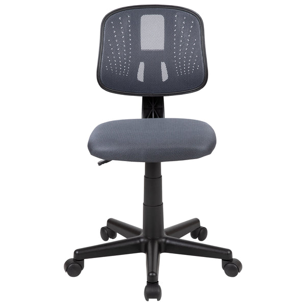 Gray |#| Flash Fundamentals Mid-Back Gray Mesh Swivel Task Office Chair with Pivot Back