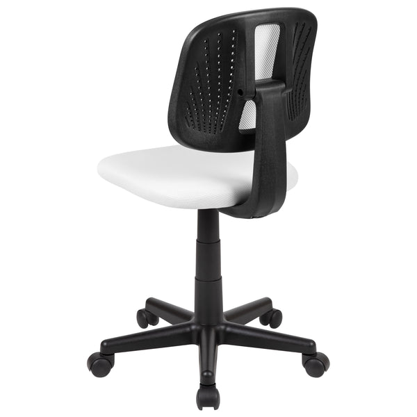 White |#| Flash Fundamentals Mid-Back White Mesh Swivel Task Office Chair with Pivot Back