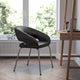 Black |#| Contemporary Black LeatherSoft Side Reception Chair w/Chrome Legs - Guest Chair