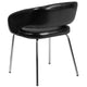 Black |#| Contemporary Black LeatherSoft Side Reception Chair w/Chrome Legs - Guest Chair