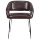 Brown |#| Contemporary Brown LeatherSoft Side Reception Chair w/Chrome Legs - Guest Chair