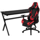 Red |#| Black/Red Gaming Desk Bundle - Cup/Headset Holder/Mouse Pad Top