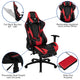 Red |#| Black/Red Gaming Desk Bundle - Cup/Headset Holder/Mouse Pad Top