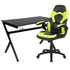 Gaming Desk and Racing Chair Set with Cup Holder, Headphone Hook & 2 Wire Management Holes