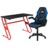 Gaming Desk and Racing Chair Set with Cup Holder and Headphone Hook