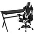 Gaming Desk and Reclining Gaming Chair Set with Cup Holder, Headphone Hook & Removable Mouse Pad Top - Wire Management